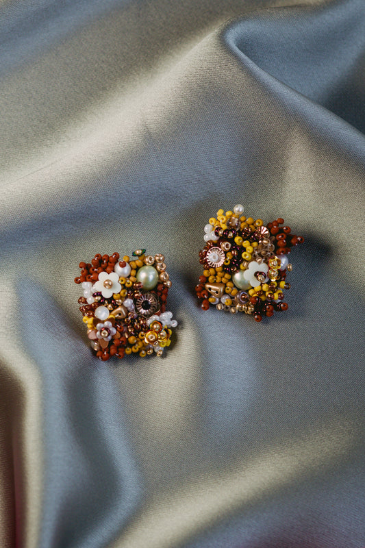 Autumn Walk Beaded Studs