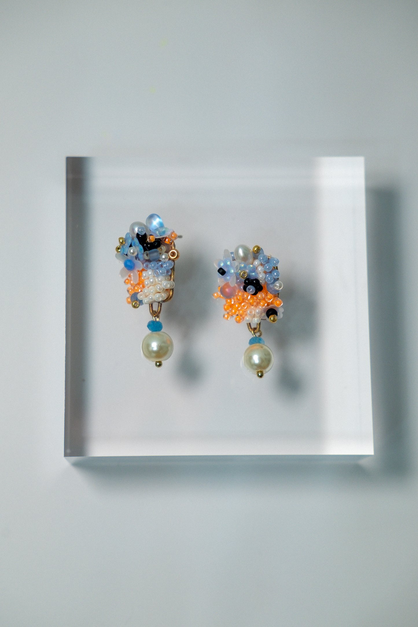 Blue Composure Beaded Earrings