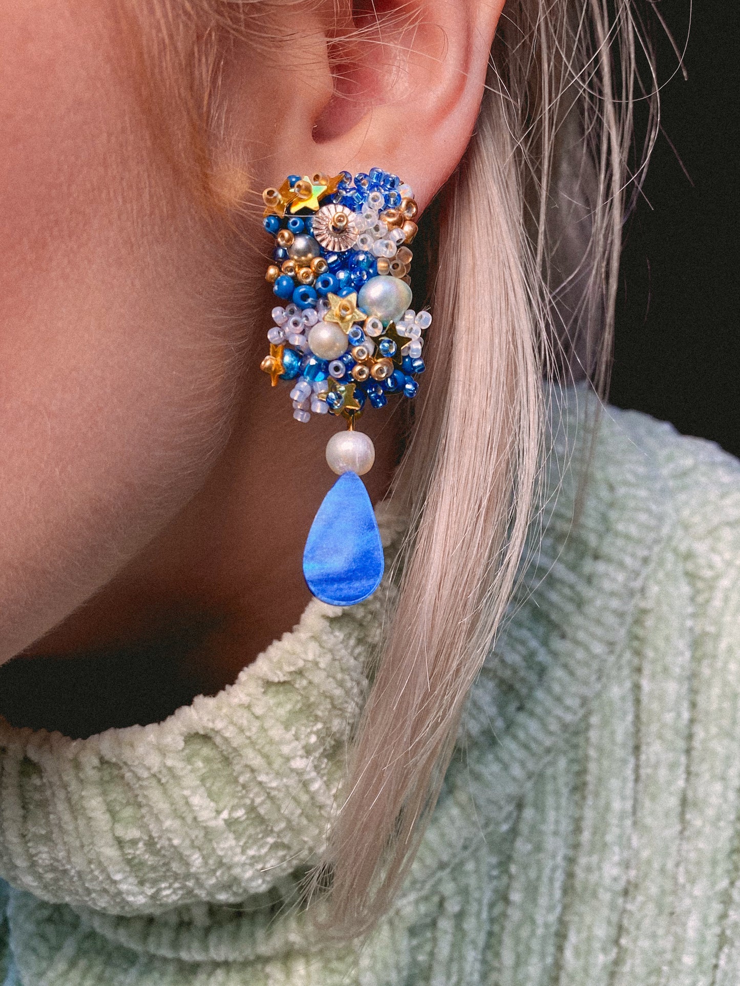 Starry Night Beadwork Studs