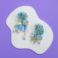 Blue Cloud Asymmetrical Beaded Earrings