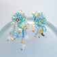 Blue Cloud Asymmetrical Beaded Earrings