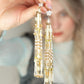 Golden Rays Beaded Tassel Earrings