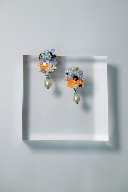 Blue Composure Beaded Earrings