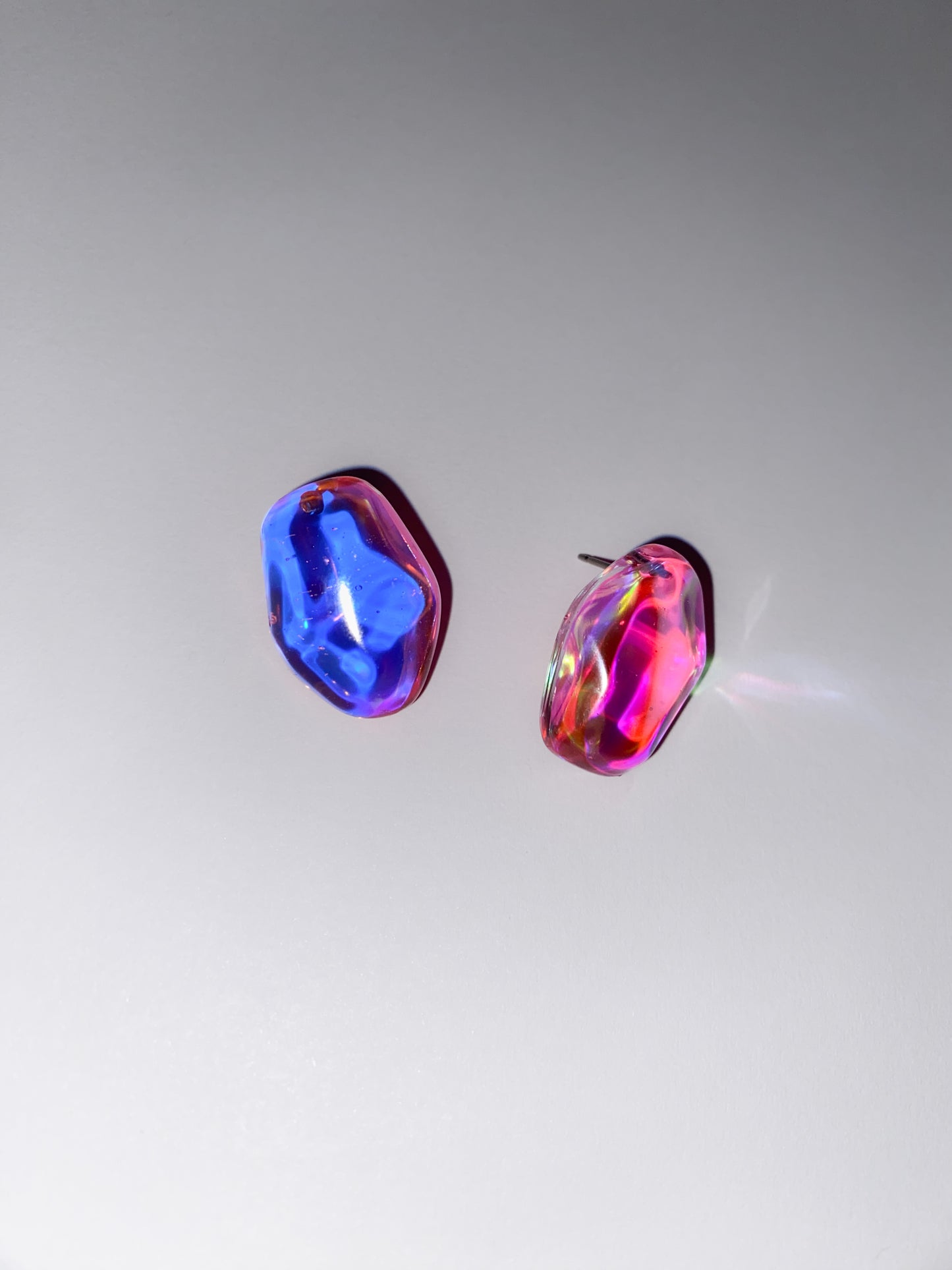 Fairy Floss Hard Candy Iridescent Stud Earrings