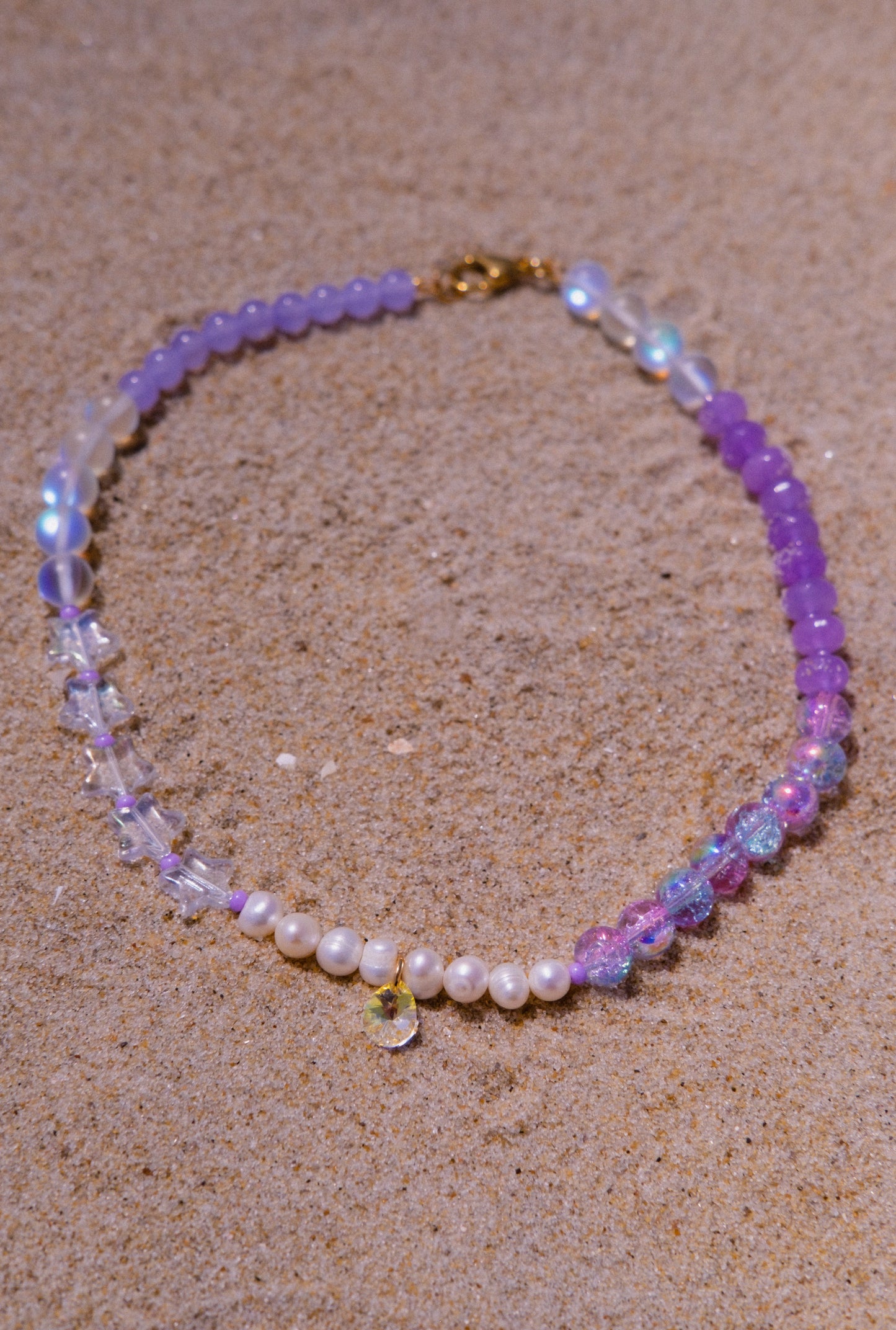 Magic Crystal Beaded Necklace (Purple)