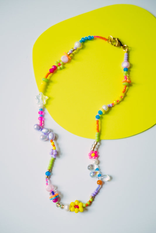 Y2K Rainbow Beaded Necklace II