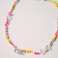 Y2K Pink Lemonade Beaded Necklace