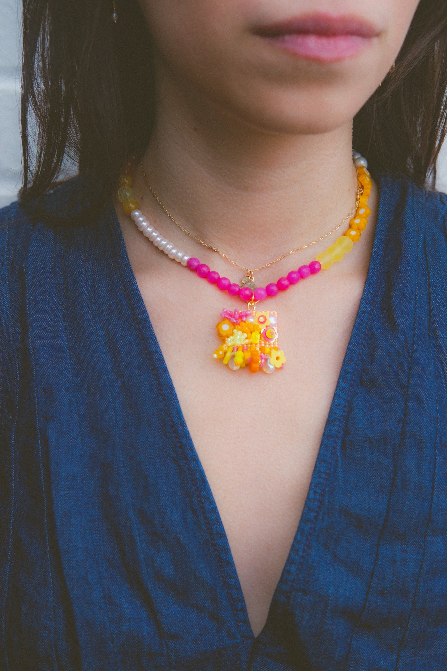 Sunset Tapestry Beaded Necklace