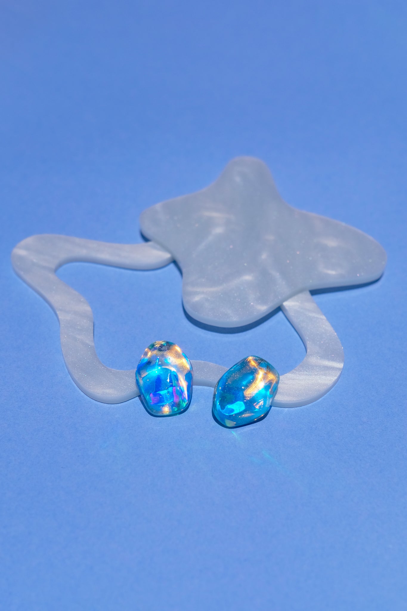 Swimming Pool Hard Candy Iridescent Earrings