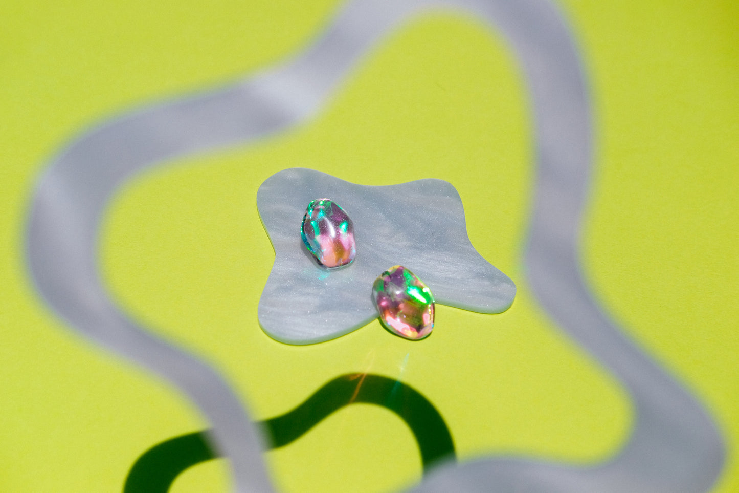 Modern Mermaid Hard Candy Iridescent Stud Earrings