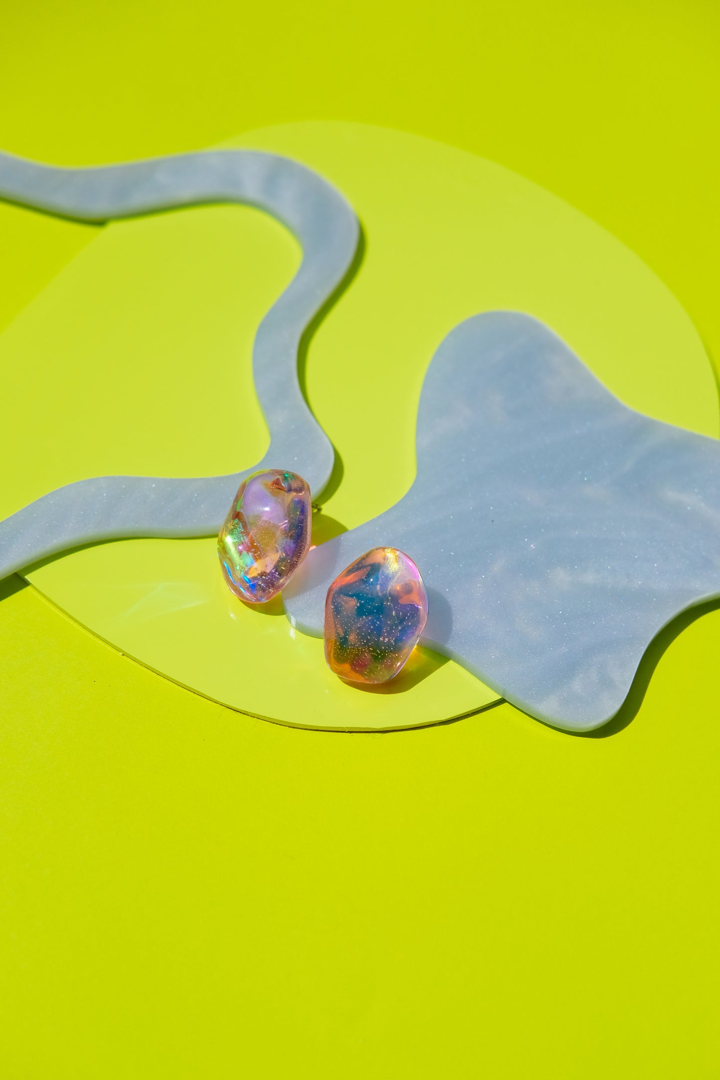 Fairy Floss Hard Candy Iridescent Stud Earrings