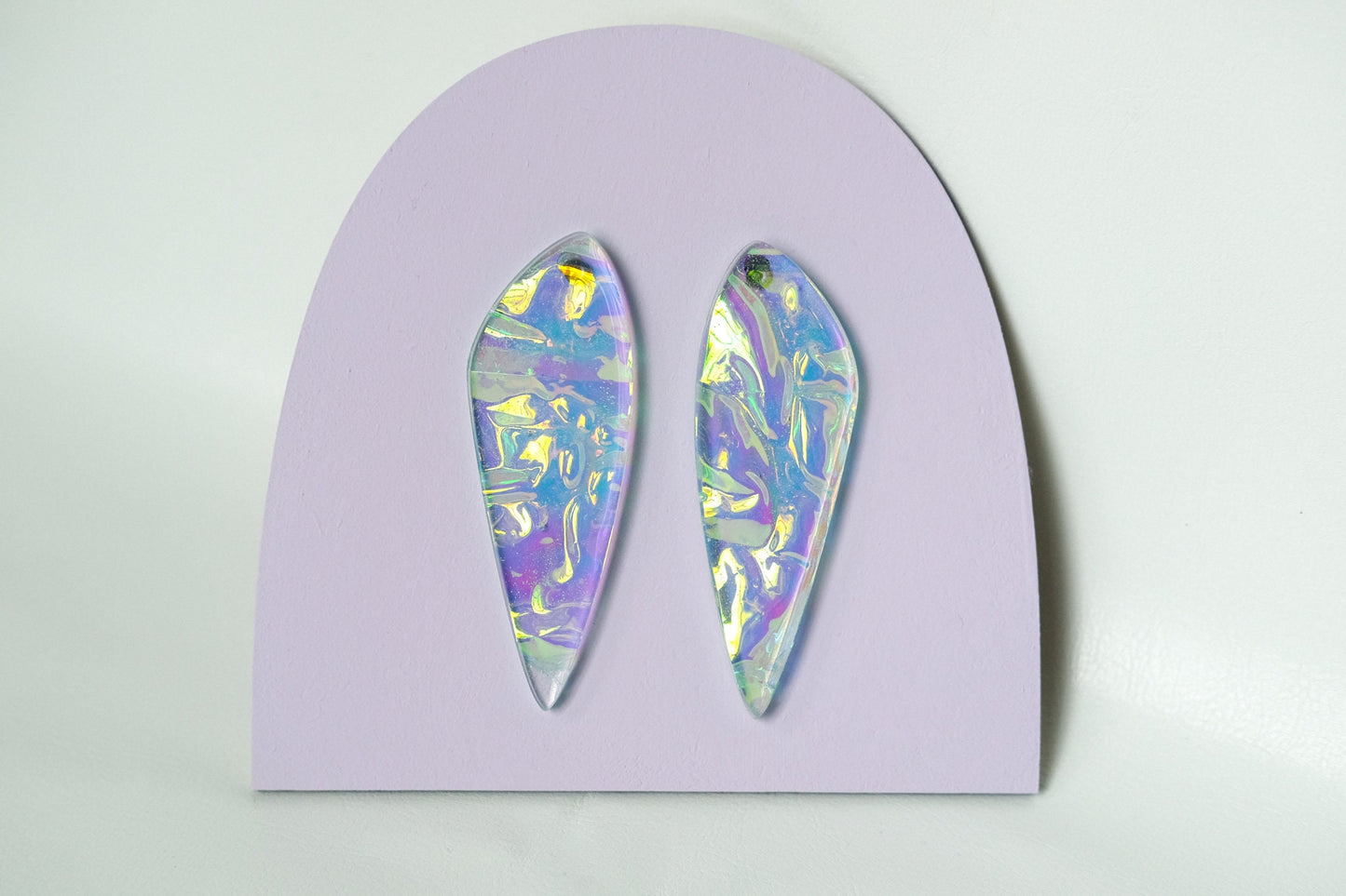 Aqua Iridescent Angel Wing Earrings