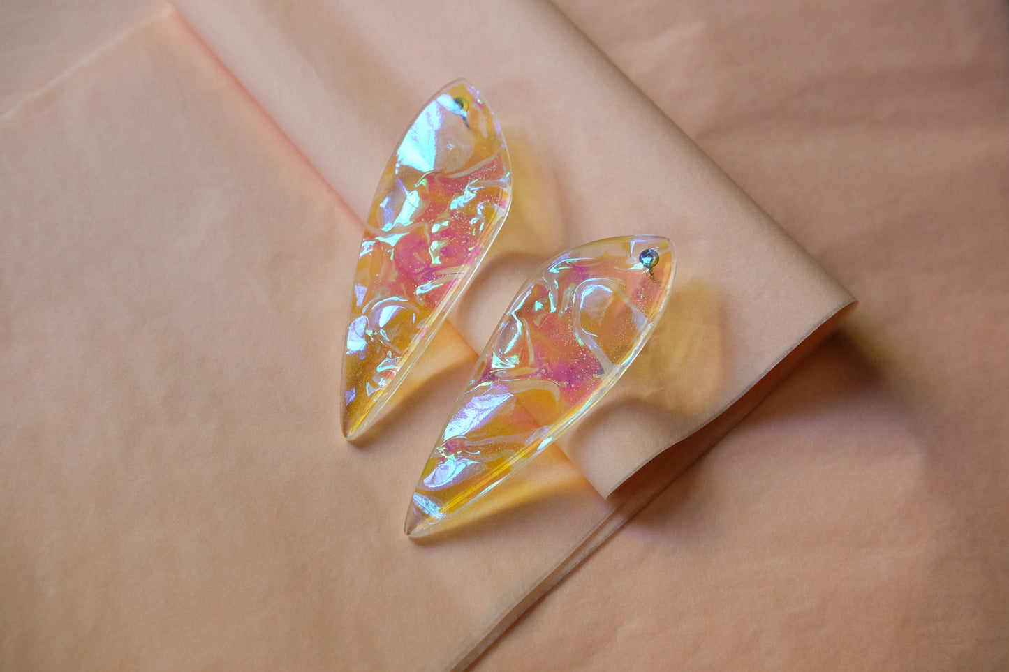 Candy Opal Iridescent Angel Wing Earrings