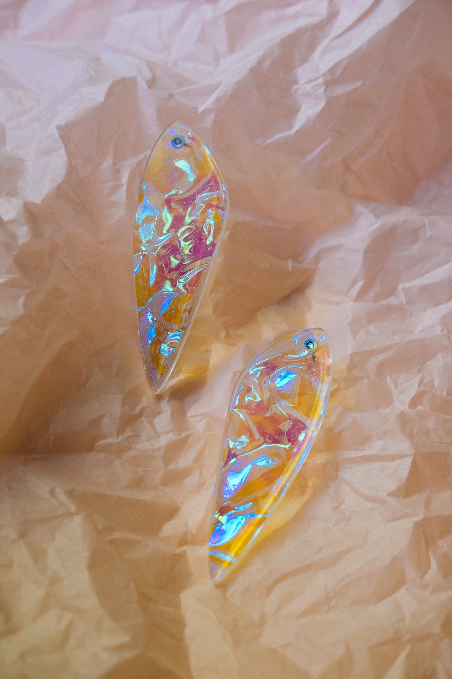 Candy Opal Iridescent Angel Wing Earrings