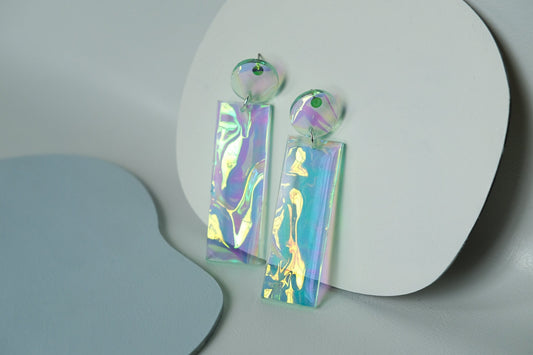 Aqua Bar Dangle Iridescent Earrings