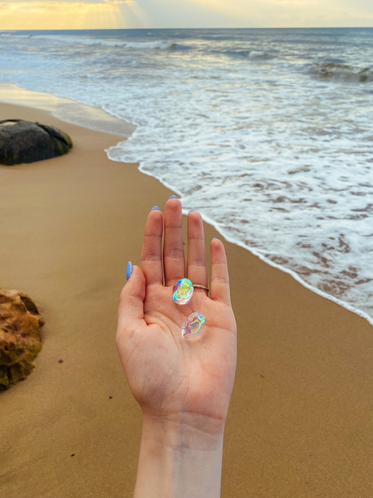 Modern Mermaid Hard Candy Iridescent Stud Earrings