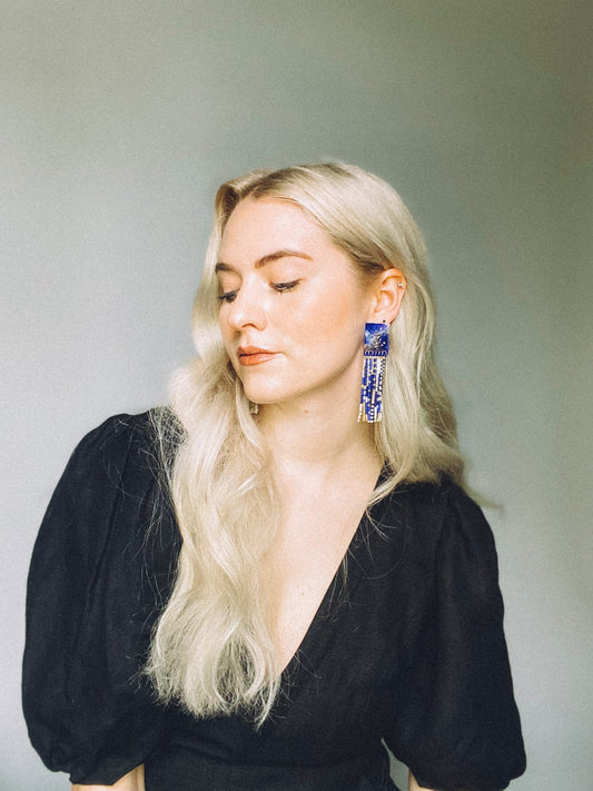 Starry Night Tassel Earrings